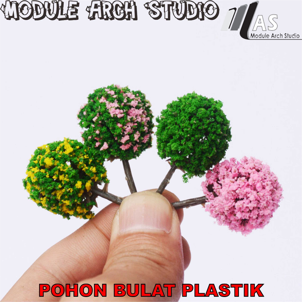 Maket Pohon Cabang Bulat Plastik - Miniatur Pohon Bunga