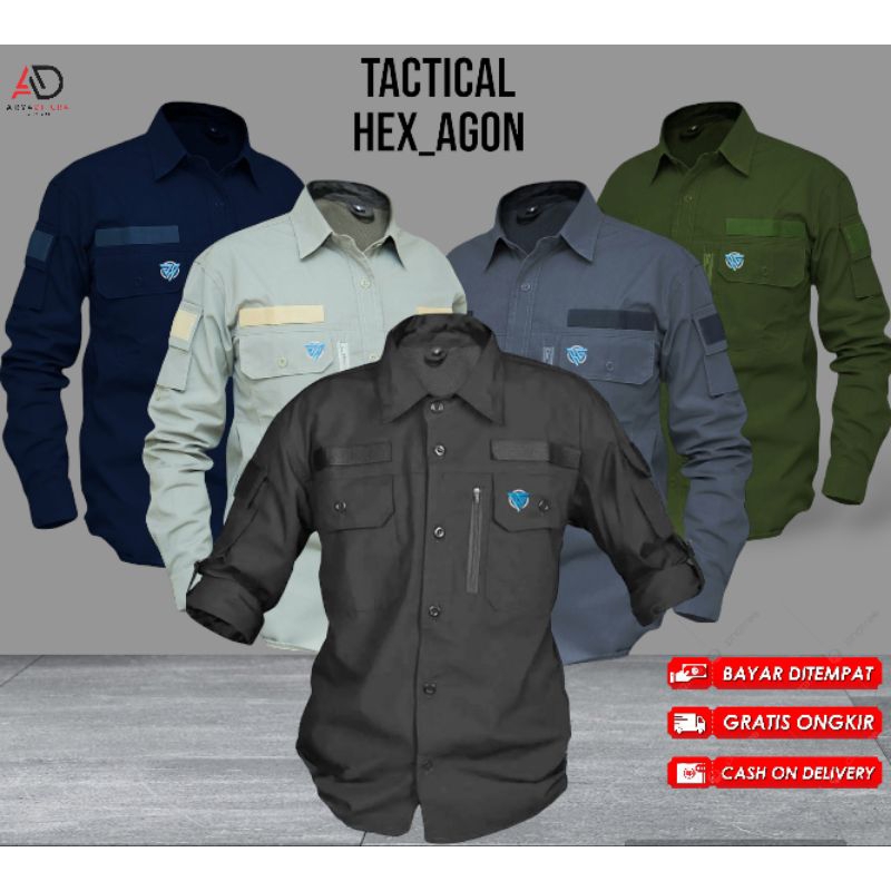 Kemeja Tactical Terbaru Hexagon / Kemeja Tactical Lapangan/ Kemeja Tactical PDL / Kemeja Tactical Ou