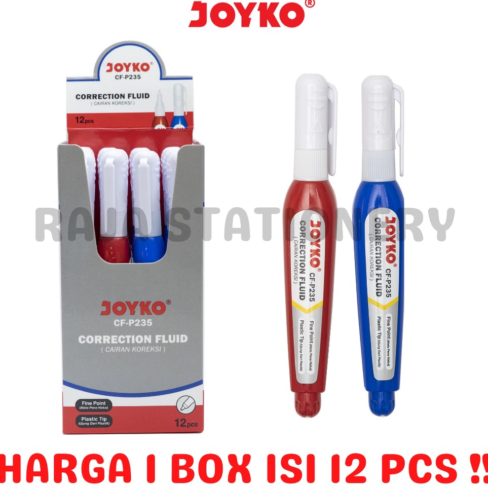 

Ready JOYKO CORRECTION FLUID PEN TIPEX CAIR JOYKO PUTIH CFP235 TIPX TIP EX LUSIN MURAH 12PCS