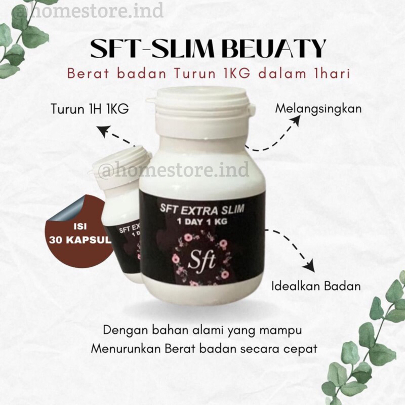 [TERLARIS] Suplemen Sft slim beauty pelangsing badan alami isi 30 kapsul solusi menurunkan berat bad