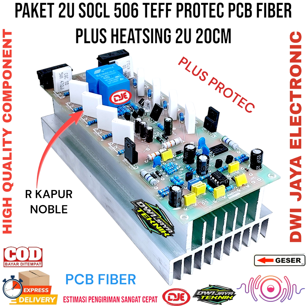 PAKET 2U SOCL 506 TEFF Protector PCB Fiber Plus Heatsink 2U 20CM