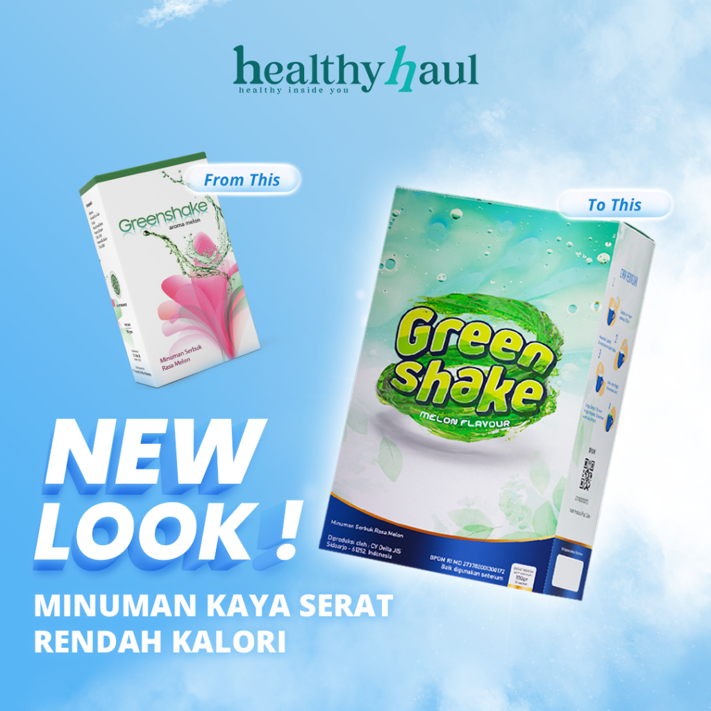 Greenshake Aroma Melon - Minuman Kaya Serat dan Baik untuk Pencernaan / Minuman Penurun Berat Badan