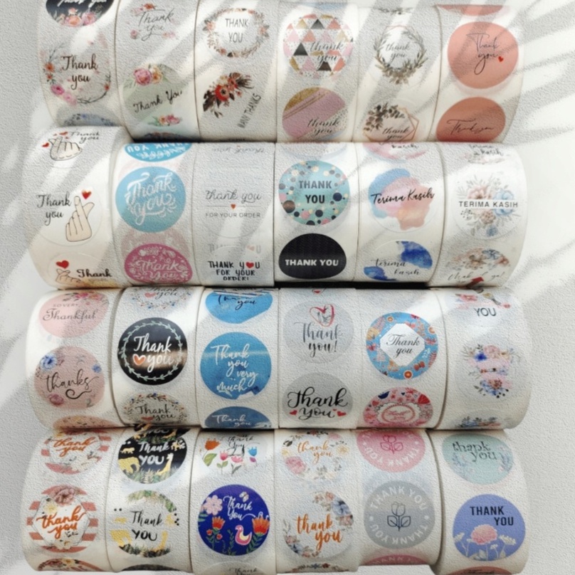 

Laris 5 PCS 1 ROLL Stiker Label Thank You 25mm