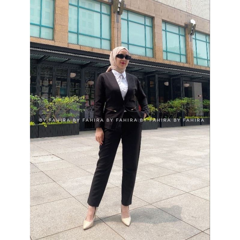 one set blazer fahira set blazer set celana