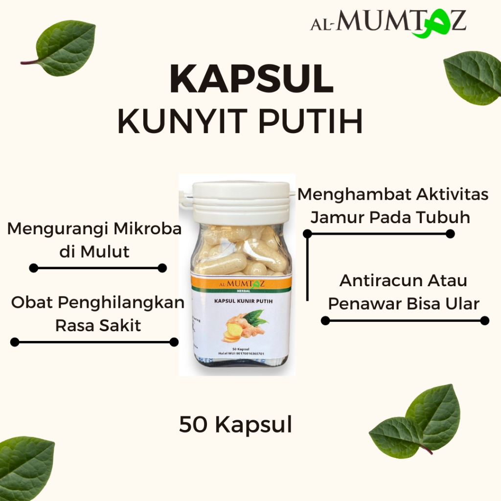 

(COD)Kapsul Kunyit Putih Asli 100% tanpa campuran & Pengawet