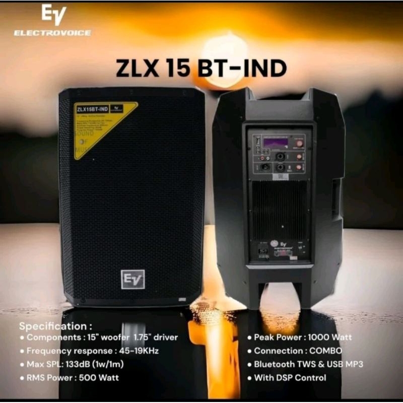 speaker aktif ev electrovoice ZLX 15 BT-IND EV ELECTROVOICE  15INCH
