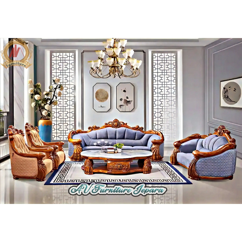 Set Kursi sofa ruang Tamu mewah Luxury King Sultan Terbaru