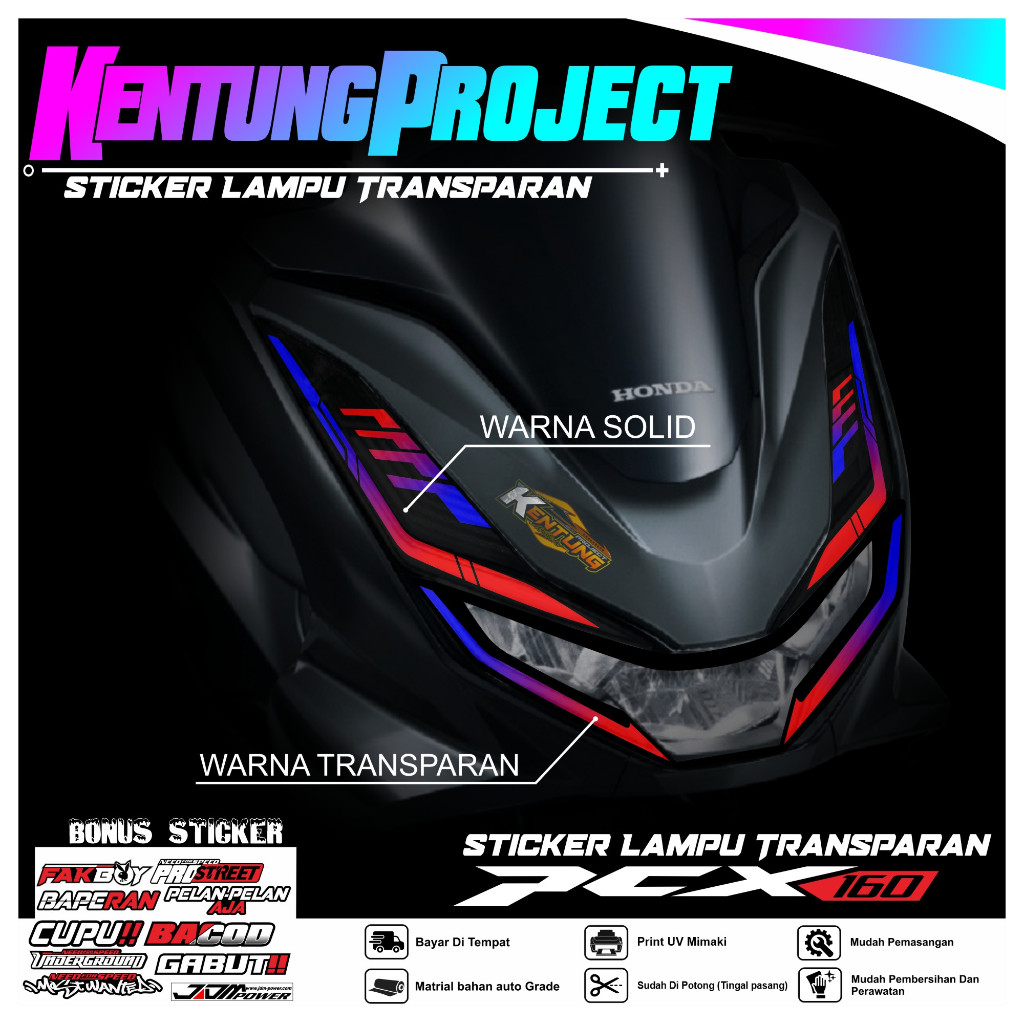 Stiker Lampu PCX 160 Variasi Lampu Alis Motor Honda PCX 160 New
