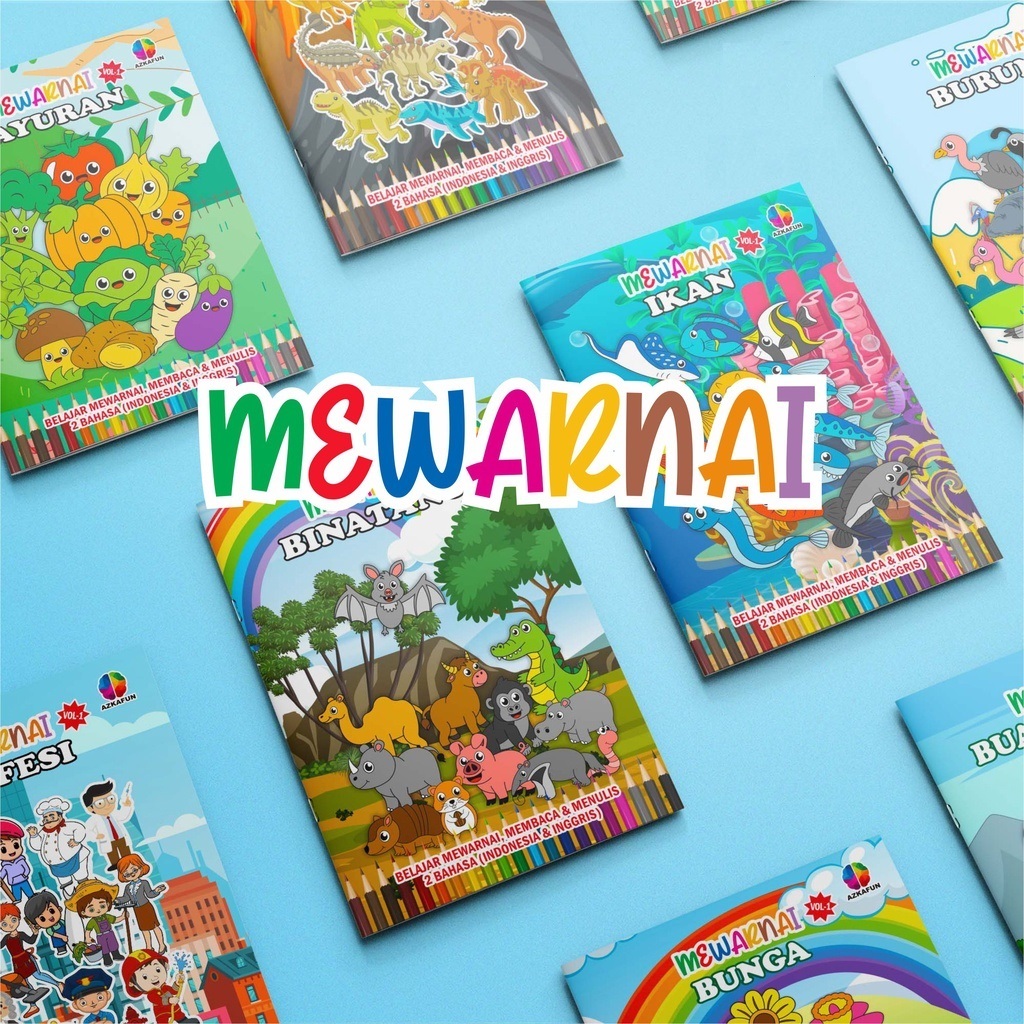 

BUKU MEWARNAI ANAK FULL WARNA BUKU MEWARNAI HEWAN TANAMAN BUAH BUKU ANAK