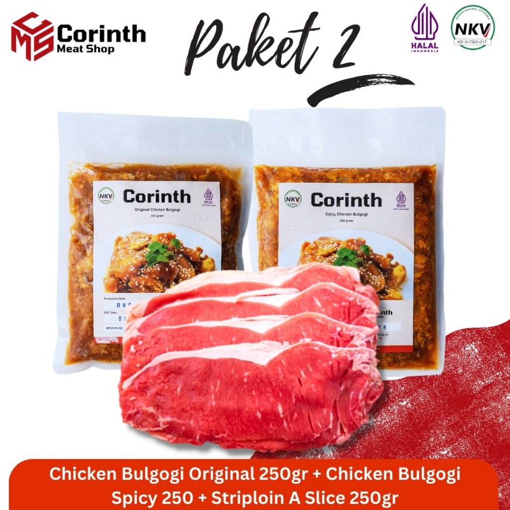 

PROMO SPESIAL NATAL 2 CHICKEN BULGOGI 2 PACK GET ONE STRIPLOIN SLICE 1 PACK