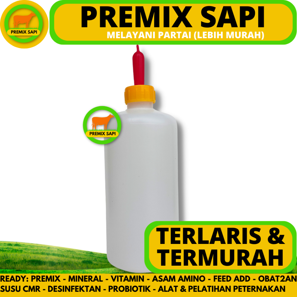 DOT KAMBING DAN BOTOL PUTIH 500ML - Dot Cempe Kambing Domba - Botol Dot Cempe
