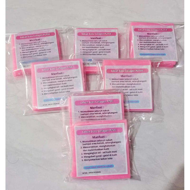 Sabun kolagen /sabun susu penghilang bekas luka dan koreng Pink & putih