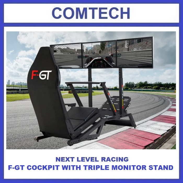 Next Level Racing F-GT Kursi Cockpit Gaming Chair Simulator Single Triple Monitor TV Stand PC PS4 PS