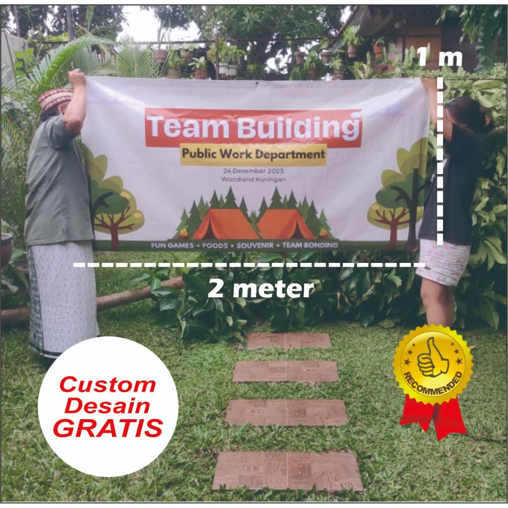 BANNER SPANDUK UKURAN 2 X 1 METER  DESAIN GRATIS CUSTOM