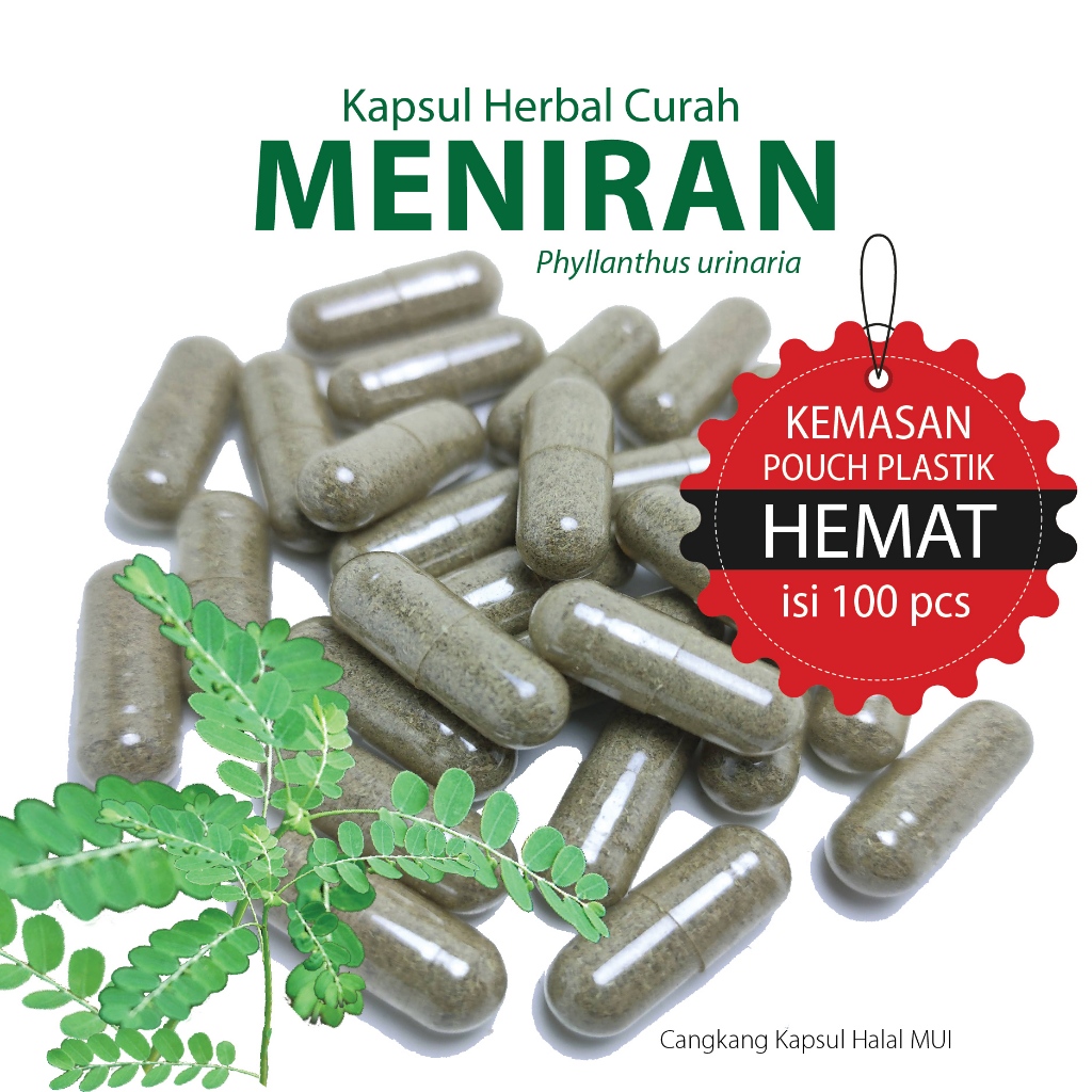 MENIRAN 100 Kapsul Herbal Pengatur Sistem Imun, Batu Ginjal-Empedu & Hepatitis