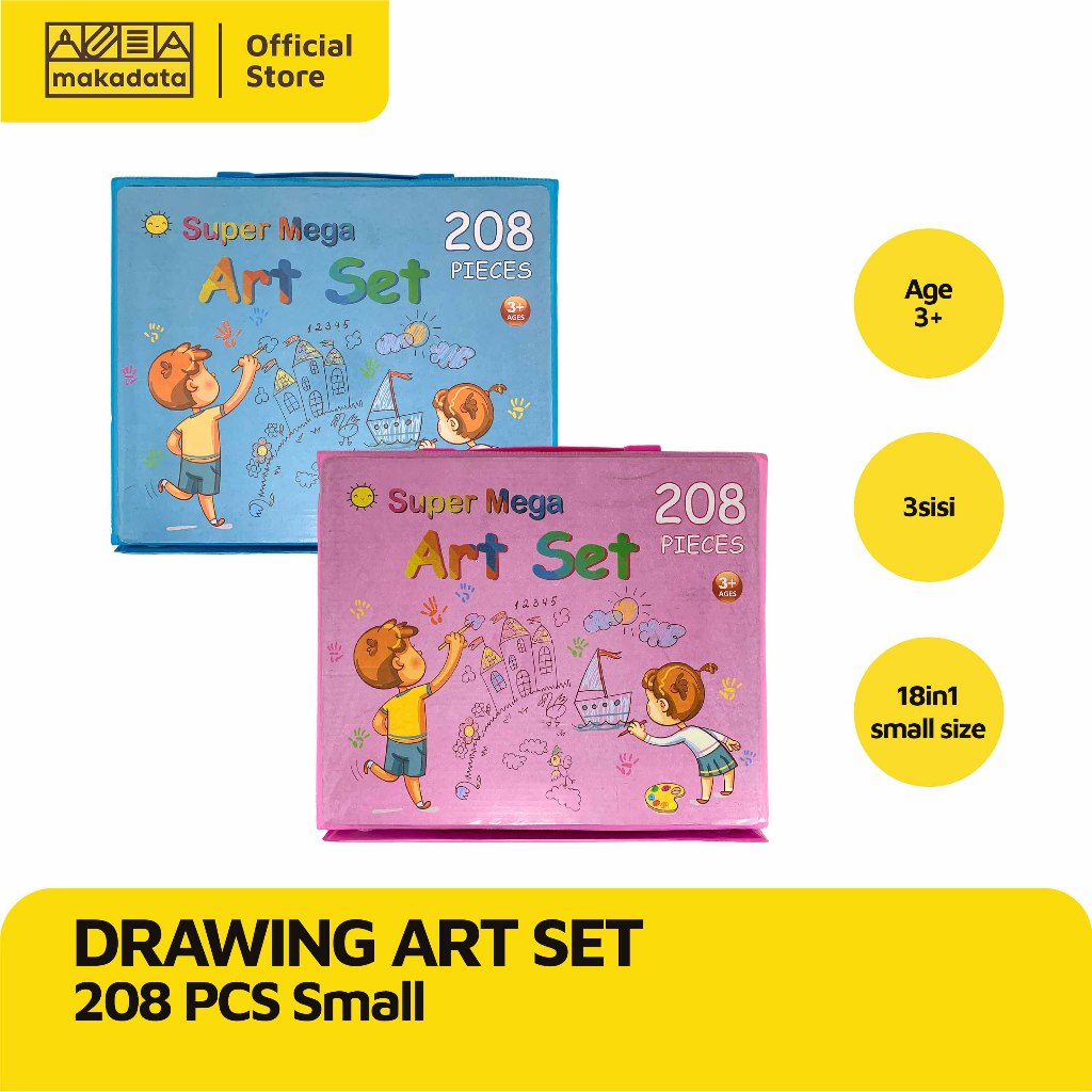 

DRAWING ART SET 208 PCS SMALL | PENSIL WARNA CRAYON ALAT MEWARNAI MURAH