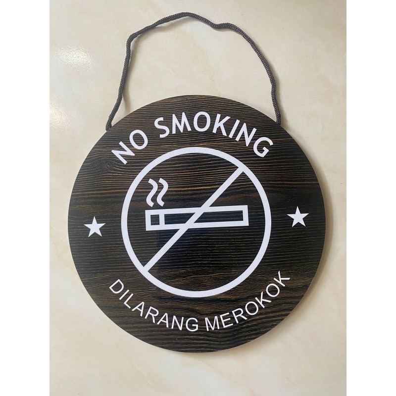 signboard gantung no smoking mdf
