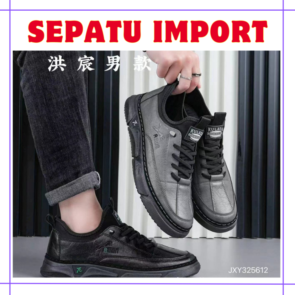 (251) Sepatu Pria Stylish Model Simple Fashionable Sneakers Running Shoes Outdoor