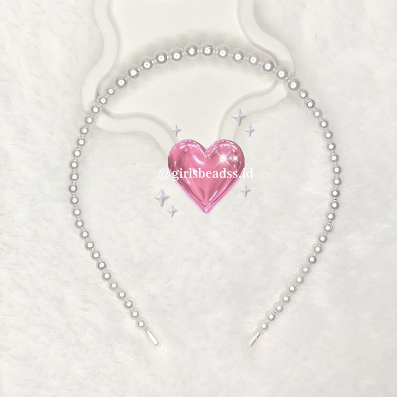 Bando Mutiara | Pearl Headband | Beads | Aesthetic Korean