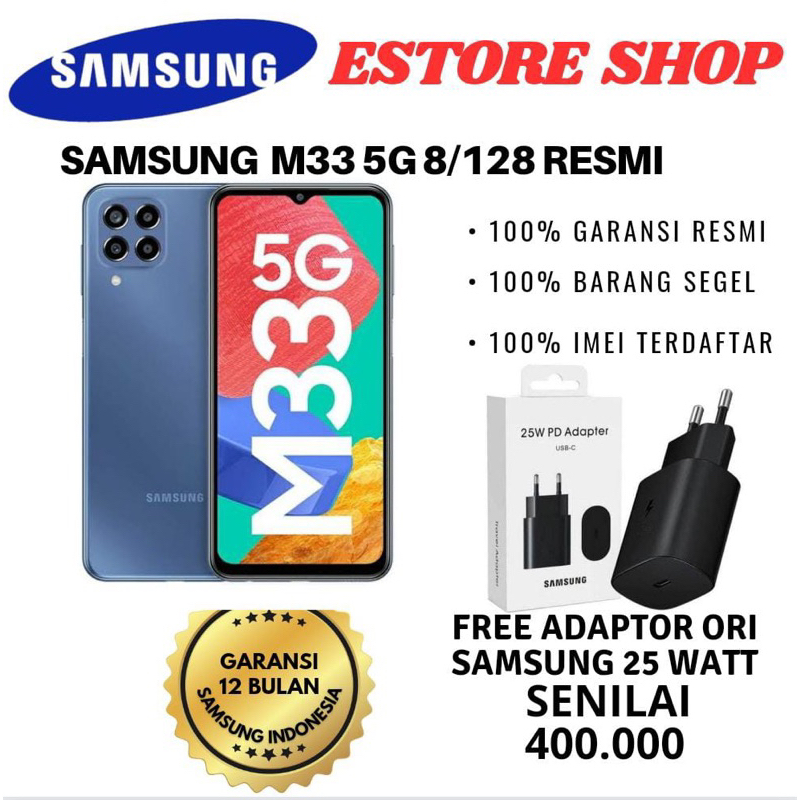 SAMSUNG Galaxy M33 5G Ram 8/128 GB Garansi Resmi Sein