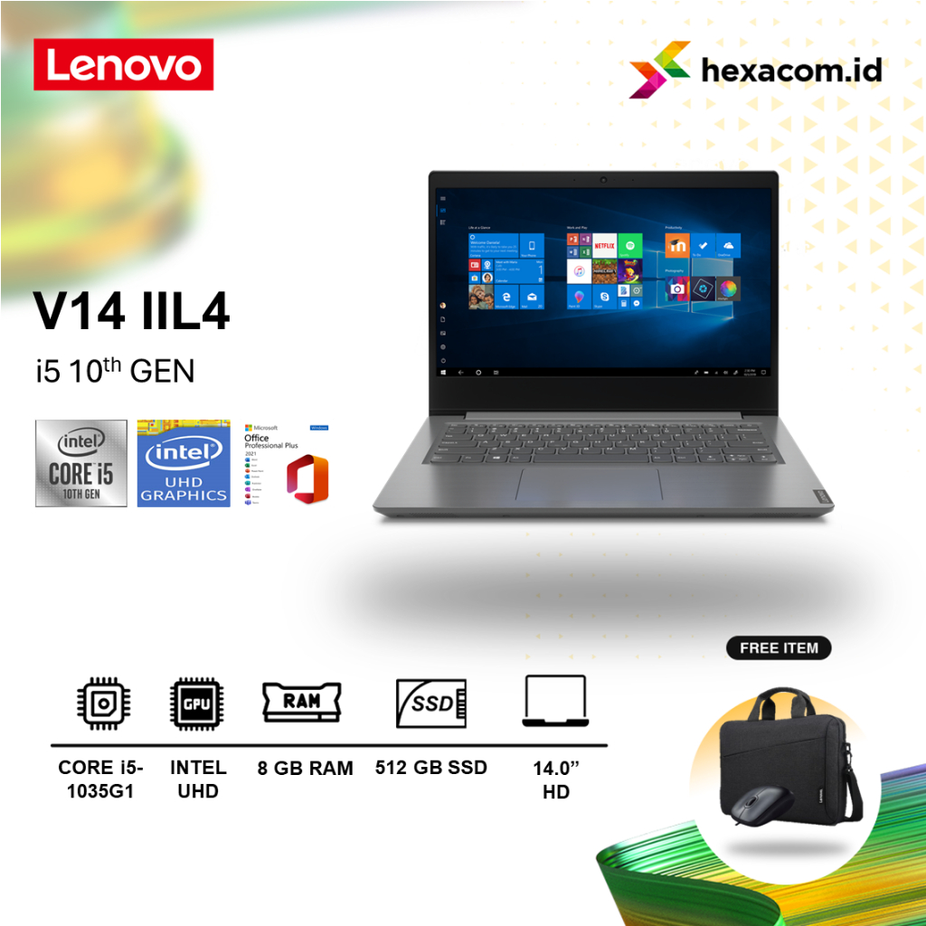Laptop Lenovo V14 Core i5 1035G1 8Gb 512Gb Ssd 14.0 Win 10Pro