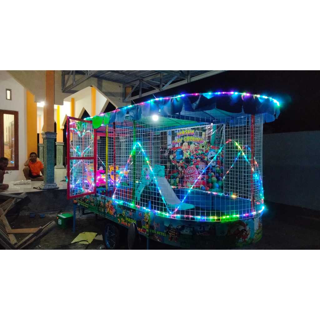 Odong Odong Kereta Mandi Bola Gerobak + Perosotan Playground Indoor