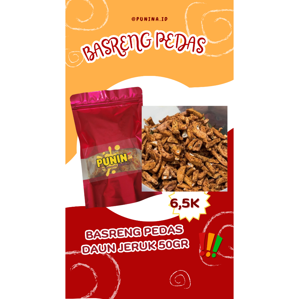 

BASRENG PEDAS DAUN JERUK VIRAL 80GR / BASRENG STICK PEDAS 40GR PUNINA