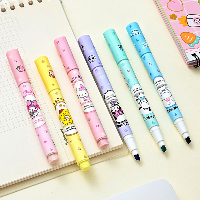 

COD STABILO 1 SET ISI 6PCS MOTIF KARTUN SANRIO / HIGHLIGHTER 1 SET ISI 6PCS KARAKTER SANRIO