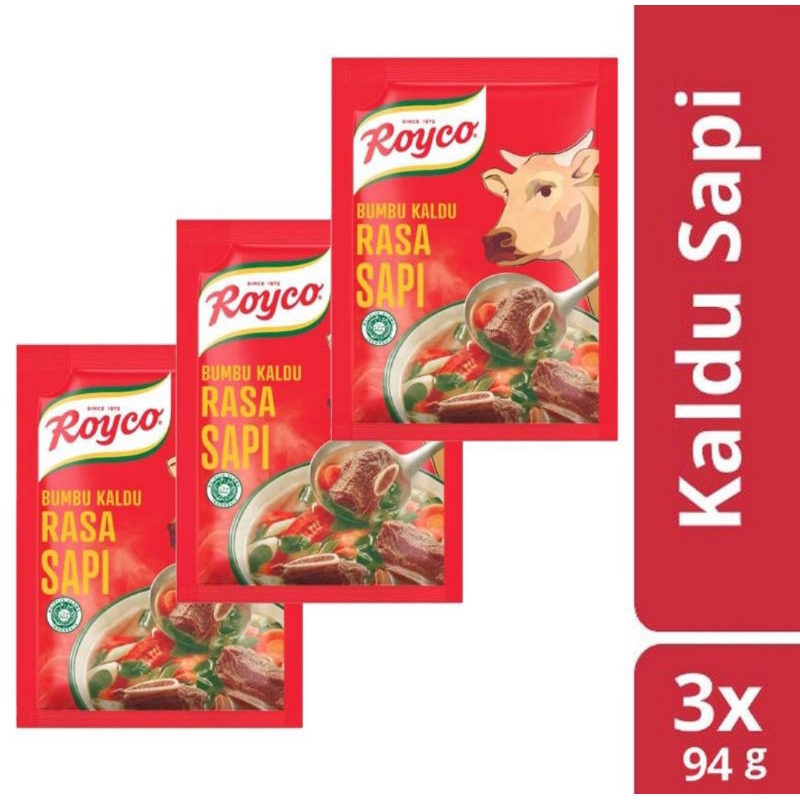 

Royco Multi pack bumbu kaldu sapi [94gr/3pcs]