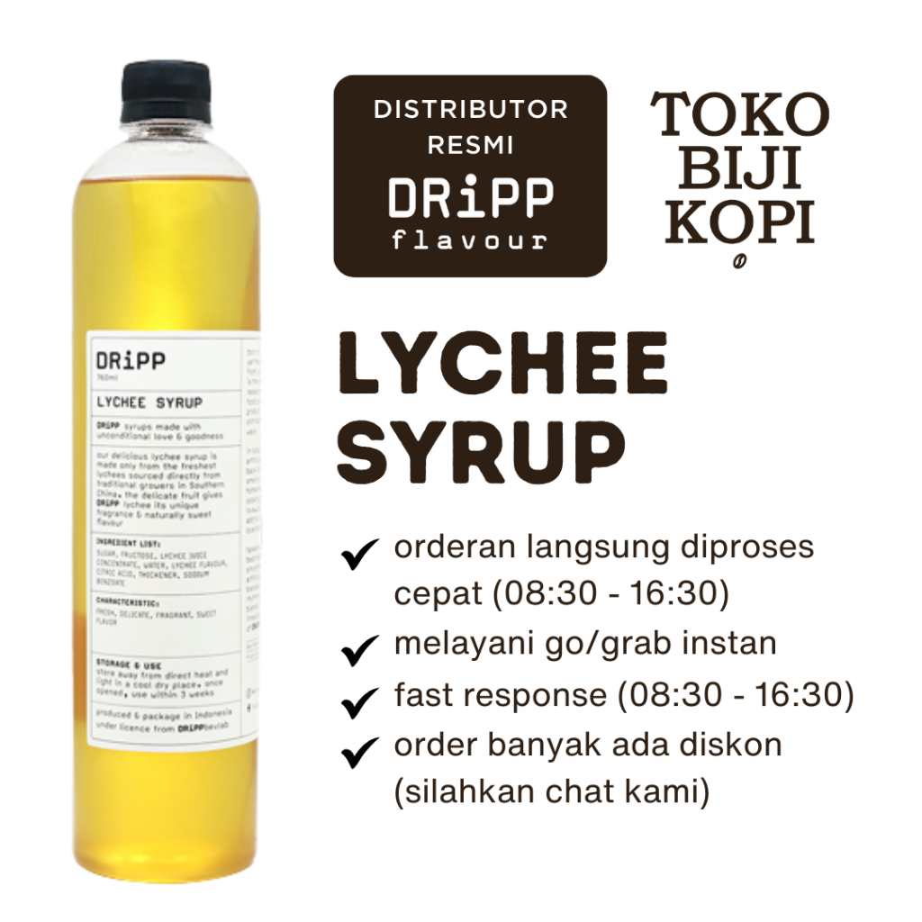 

DRiPP Syrup Lychee - Sirup Rasa Leci 760 ml