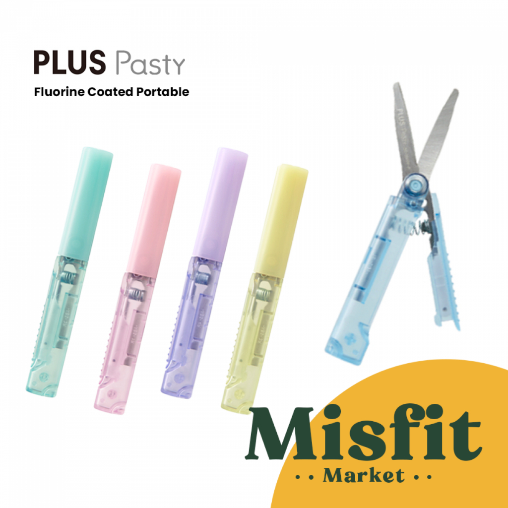 

PLUS Pasty Fluorine Coated Portable Scissors Gunting Lipat Anti Lengket Non Stick