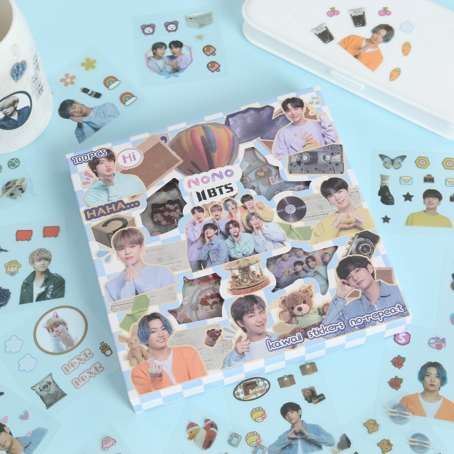 

100 Lembar Stiker Box Korea - Stiker Waterproof