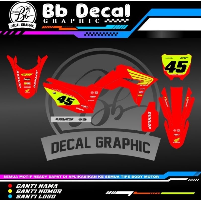 Decal CRF 150L Decal crf terbaru decal supermoto