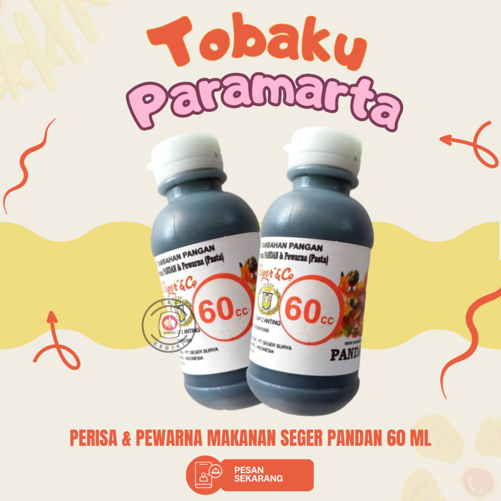 

PERISA DAN PEWARNA MAKANAN SEGER & CO RASA PANDAN 60 ML / PERISA DAN PEWARNA MAKANAN SEGER & CO