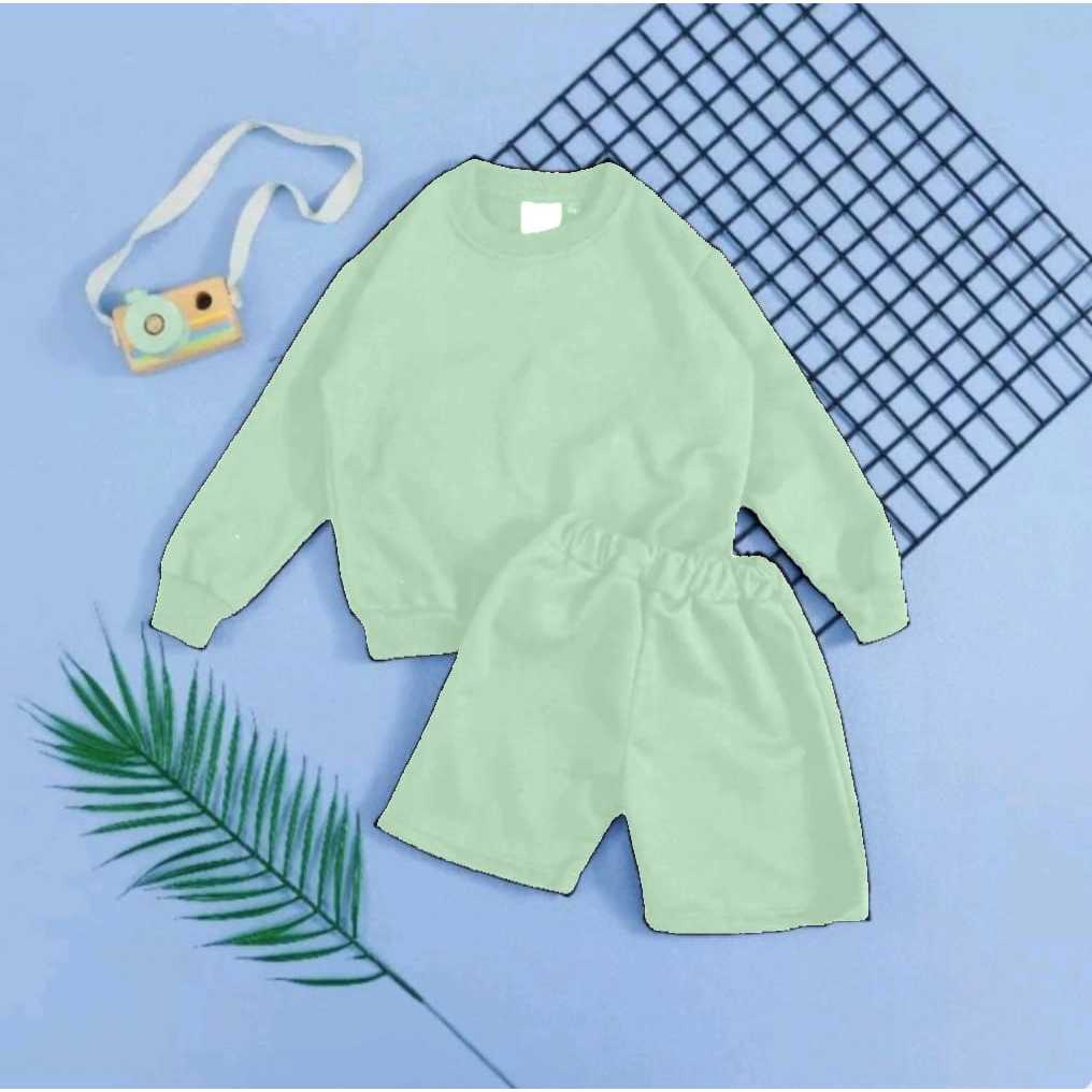 Sweater Set Anak Celana Pendek 1 - 6 Tahun //Setelan Baju Anak Sweater Training Jogger Olahraga Laki