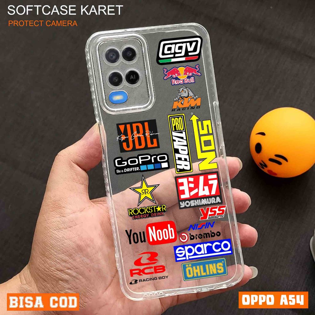 FS Clear Case Oppo A54 4G Terbaru Case Motif Gambar RCG Keren lucu Casing Oppo Pelindung kamera Peli