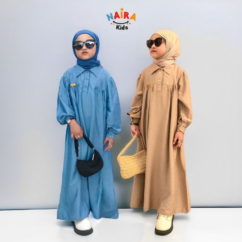 SHOPEE MALL SHALIMA LONG DRESS GAMIS ANAK PEREMPUAN TERBARU USIA 311 TAHUN BAHAN POLO LINEN