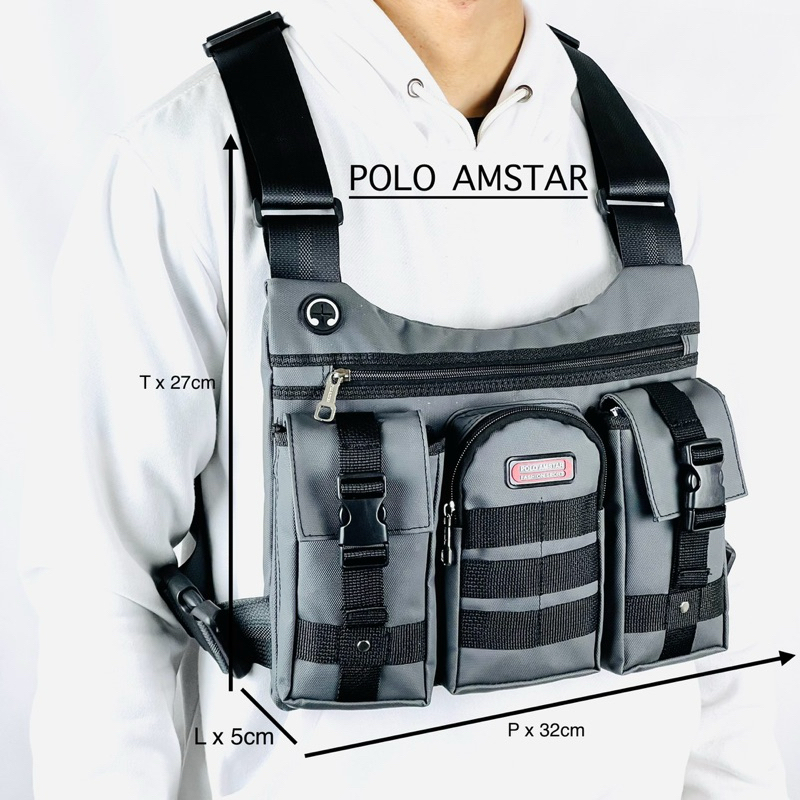 Tas Selempang Dada Pria Chestbag Tas Rompi Anti Air
