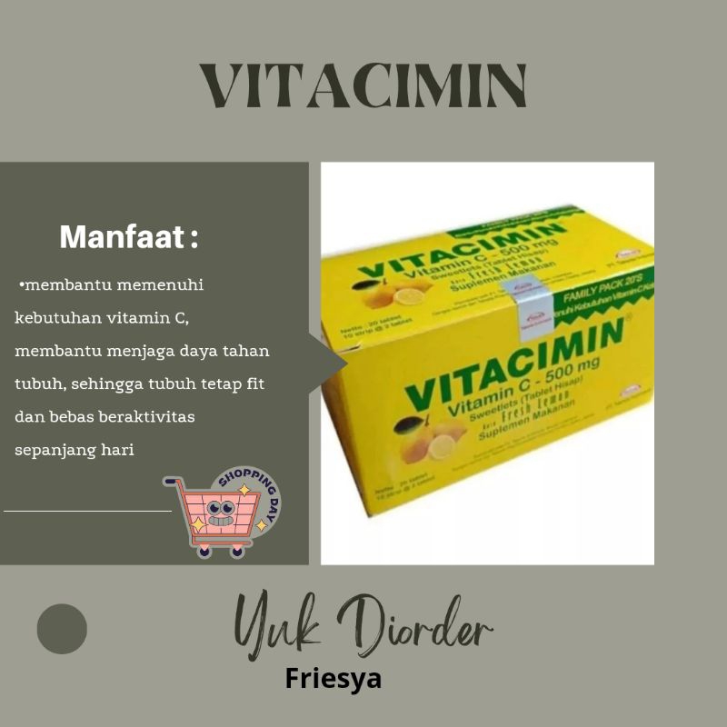 VITACIMIN LEMON 500MG /VITAMIN C/VITACIMIN LEMON 100 TABLET/VITACIMIN ORIGINAL /BOX