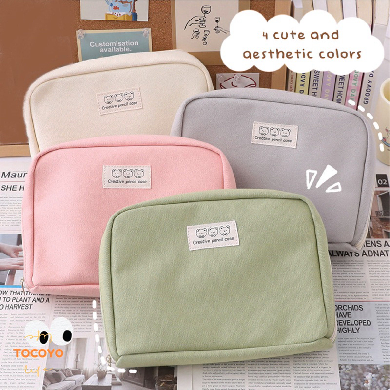 

Organizer Pouch | Pastel Aesthetic & Cute Fancy Pencil Case l Kotak pensil besar l Storage besar l Kotak Penyimpanan l Muat banyak