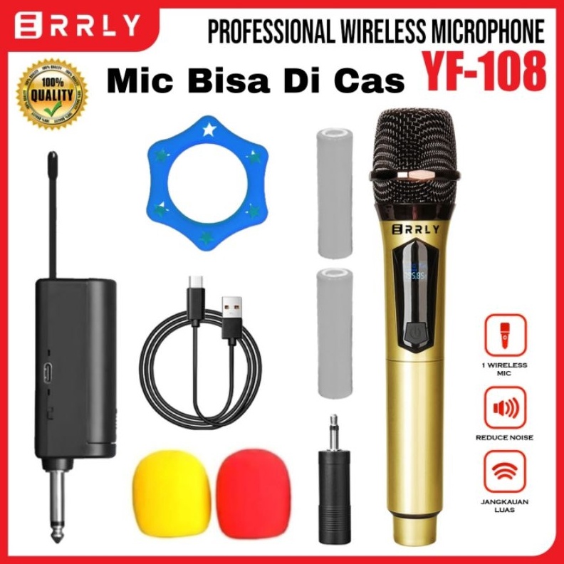 KODE U9K6 Mic Microphone Karaoke Profesional Wireless MIC YF18 UHF Single