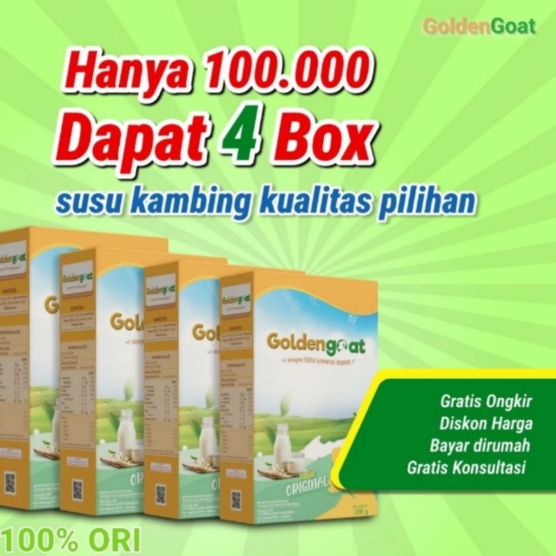 

GOLDEN GOAT, Susu Kambing Etawa 4 Box LEBIH HEMAT , Bantu Atasi Nyeri Sendi, Nyeri Lutut