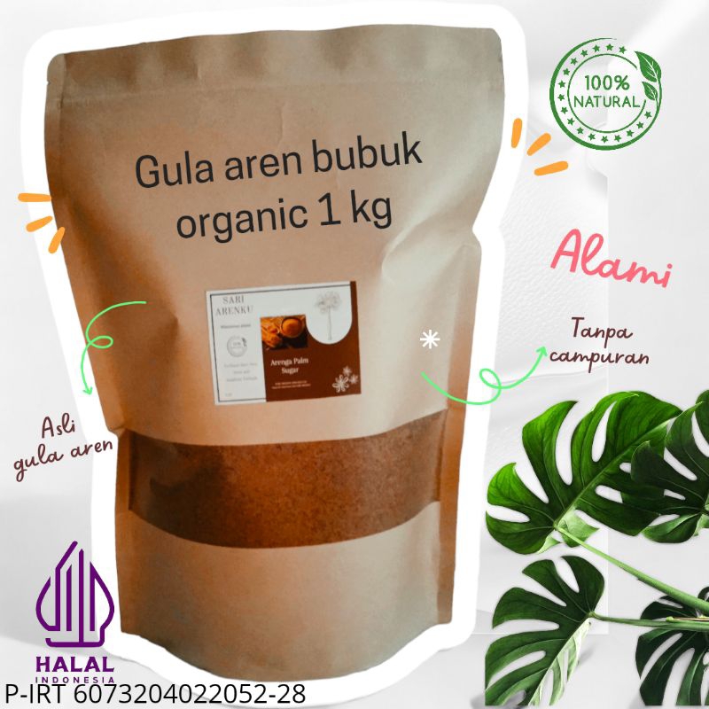 

RK60 Gula Aren Bubuk Organic 1kg Tanpa Campuran
