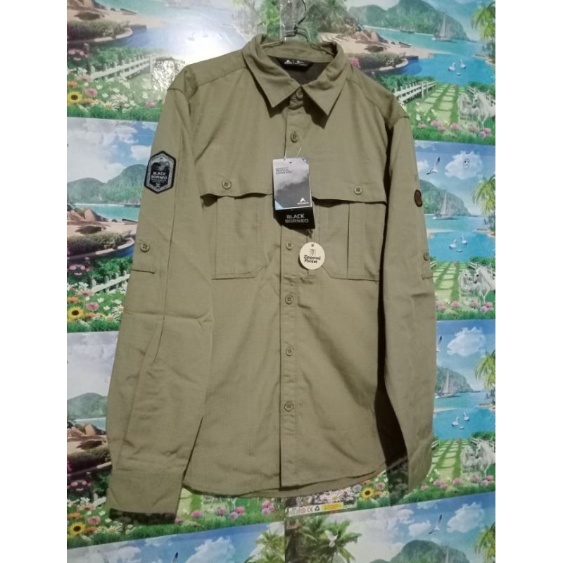 Kemeja Eige-r Black Borneo - baru ori