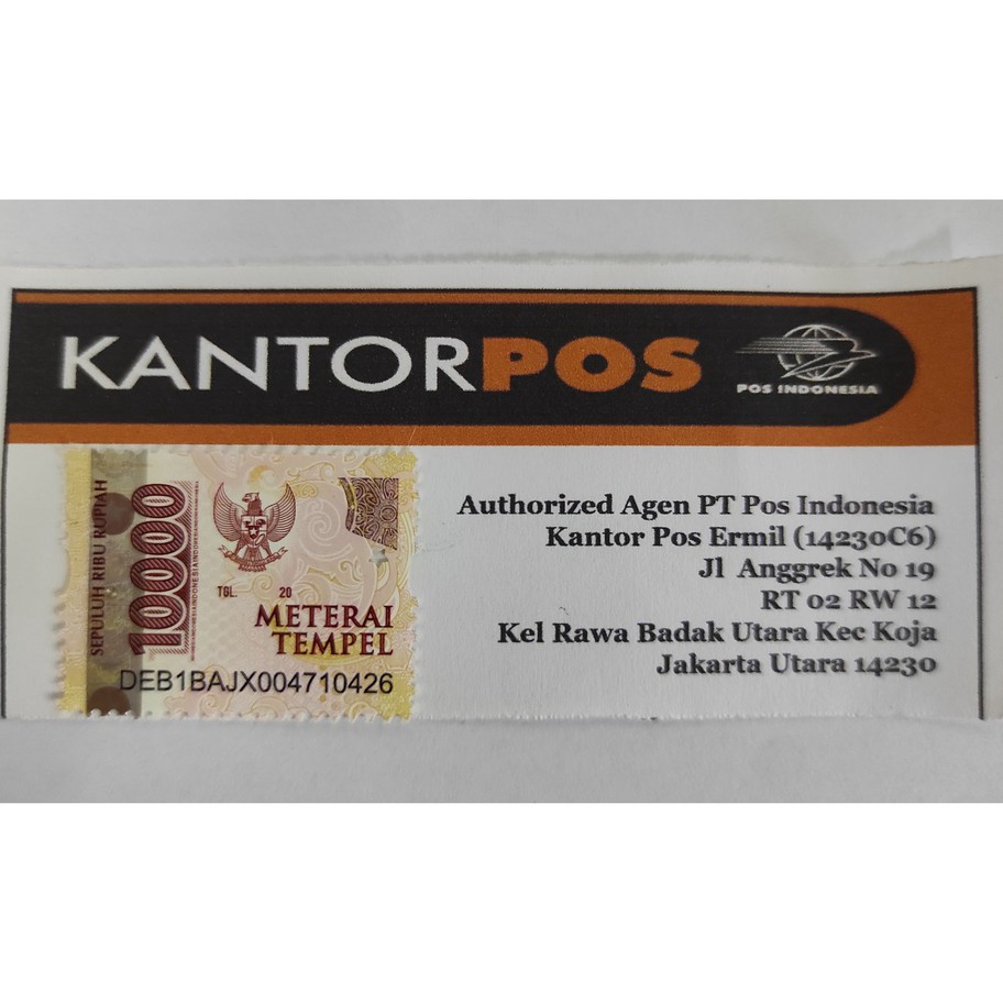 

Laris Meterai atau Materai Rp 1 1 PcsKeping