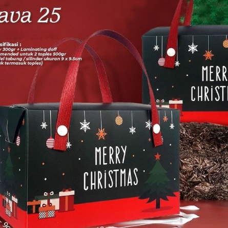 

TIPE UHX145 Box kardus Kue Kering edisi Natal 223 Hampers Natal Packaging Kue kering Natal