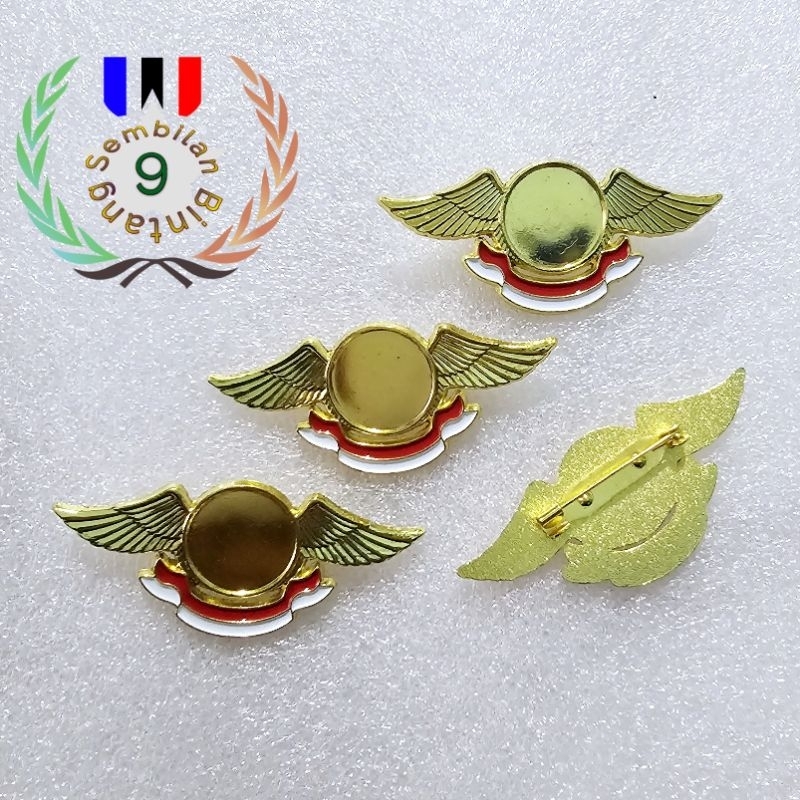 Pin Logo Wing Sayap Logo Polosan Bahan Kuningan
