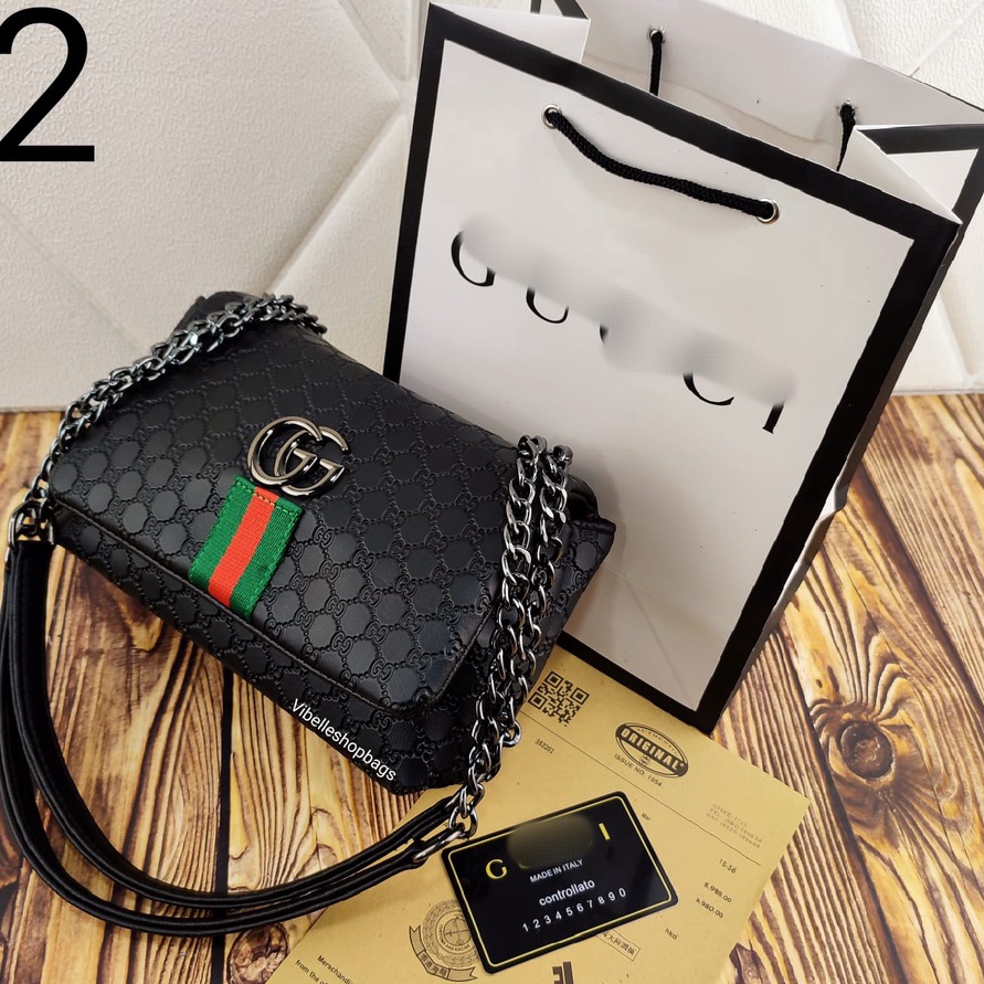 Terbaik Tas Selempang BLACK EDITION FREE PAPERBAG Cewek Sling Bag Import Terbaru  Hezi Sling Bag  Ta