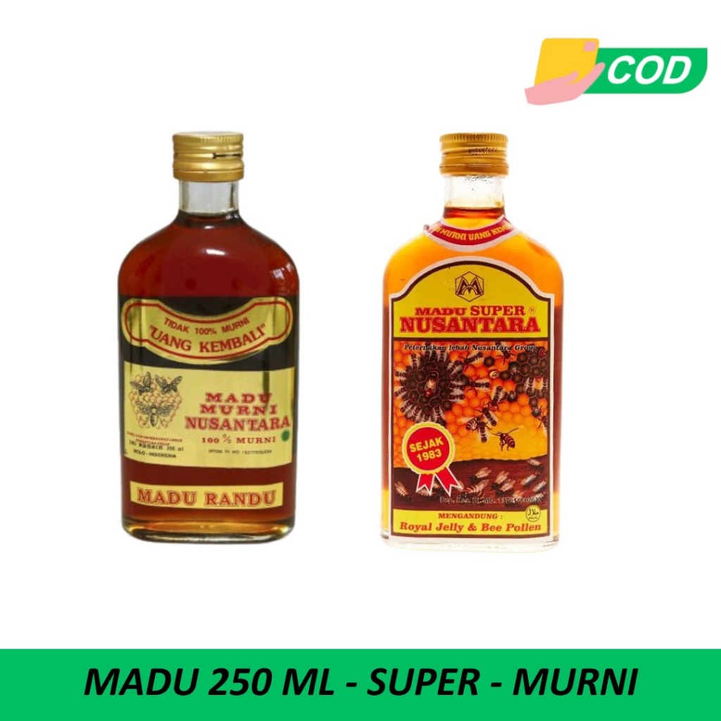 

MADU NUSANTARA ASLI - ORIGINAL - KEMASAN 250 ML - MADU MURNI / MADU SUPER ROYAL JELLY - MEMBANTU MELANCARKAN PEREDARAN DARAH