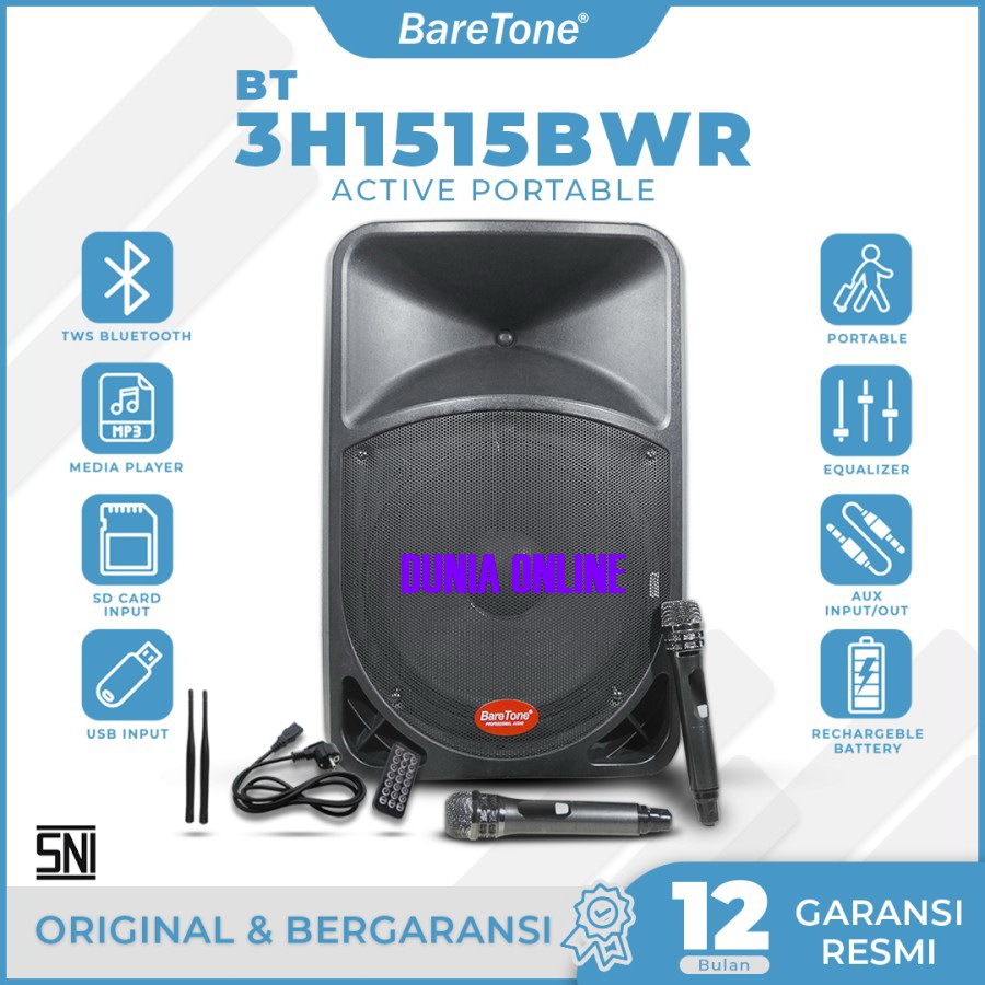Speaker portable meeting wireless baretone BT-3H1515BWR 15BWR 15 15bwr inch Original